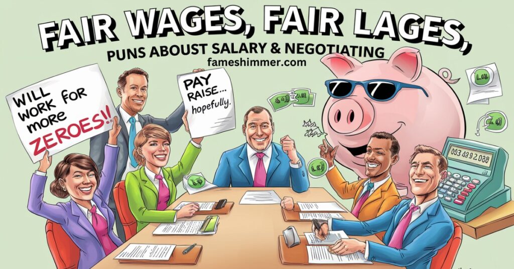  Illustration of people raising signs that read "Fair Wages" and "Fair Labor," promoting equitable treatment in the workplace.