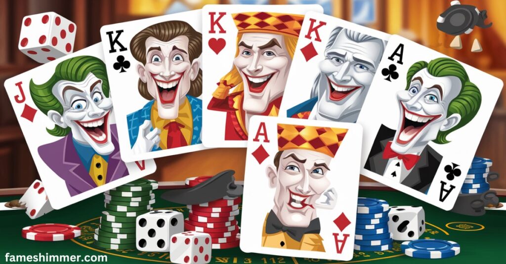 A vibrant depiction of a Joker Poker game in progress, highlighting the fun and strategy involved in this popular card game.