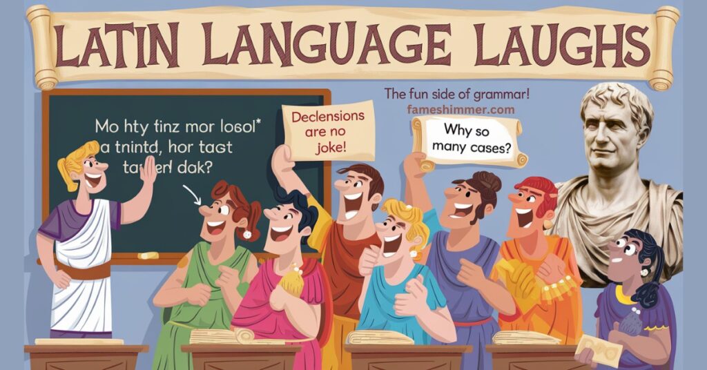 A screenshot thumbnail depicting a humorous moment related to the Latin language, showcasing laughter and joy.