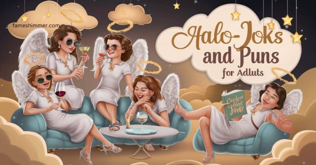 Three women with angel wings sit on a couch, each holding a wine glass, enjoying a moment of camaraderie.
