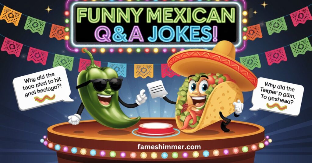 A lively assortment of funny Mexican Q&A jokes, designed to entertain and amuse with their clever wit.